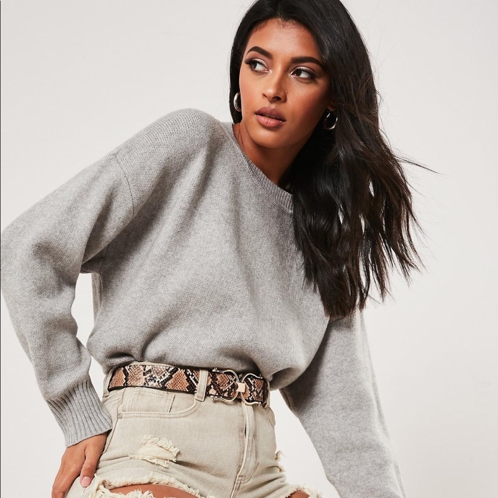 NWT MISSGUIDED Brown Snake Print Buckle Belt M/L